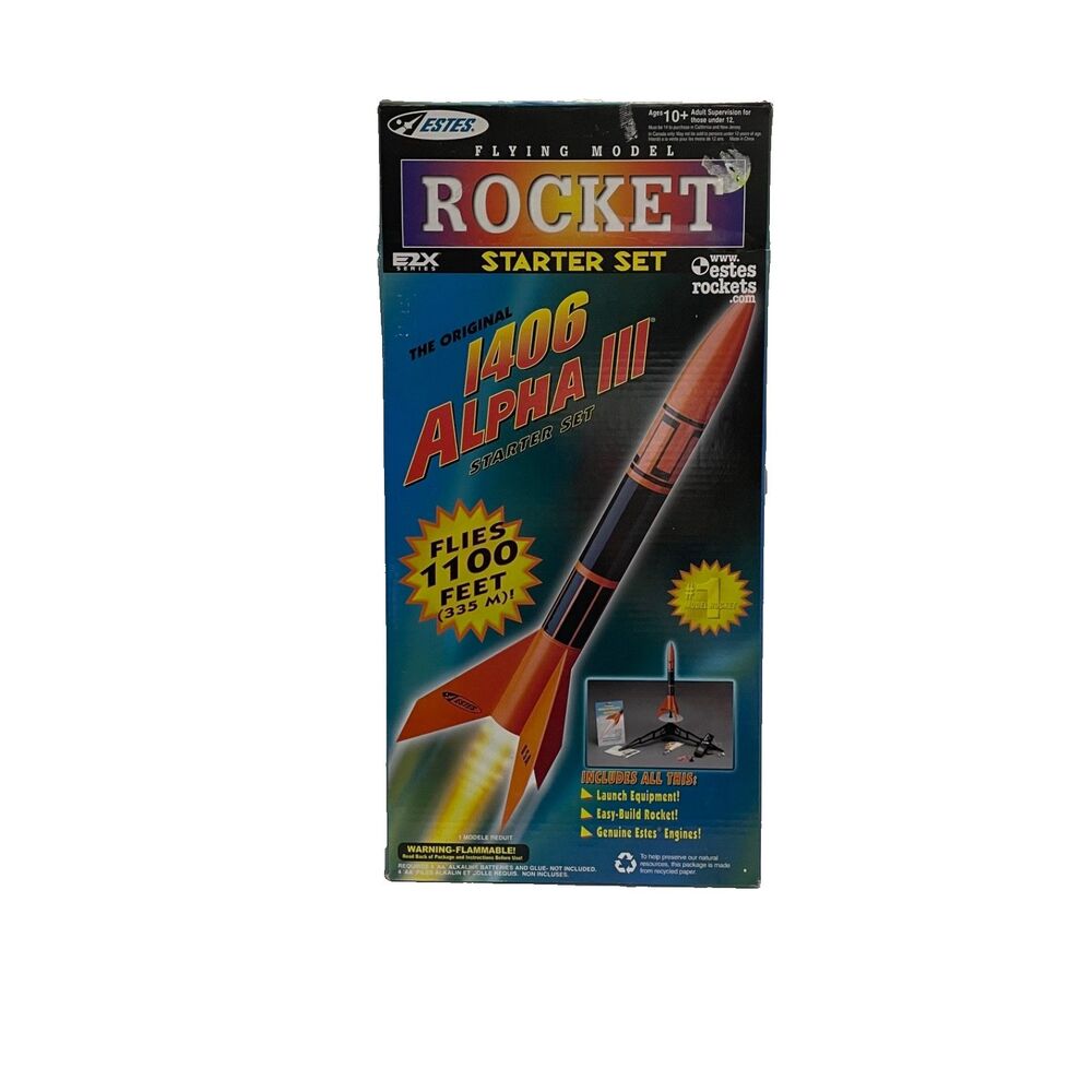 Vintage Classic Estes 1406 Alpha III E2X Series Flying Model Rocket Kit  New